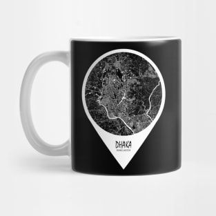 Dhaka, Bangladesh City Map - Travel Pin Mug